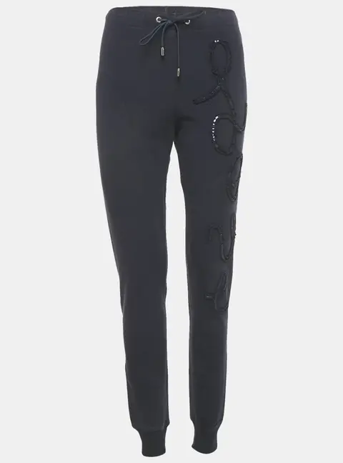 Love Moschino Blue Love Applique Cotton Knit Sweat Pants S