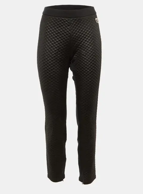 Love Moschino Black Quilted Crepe Trousers L
