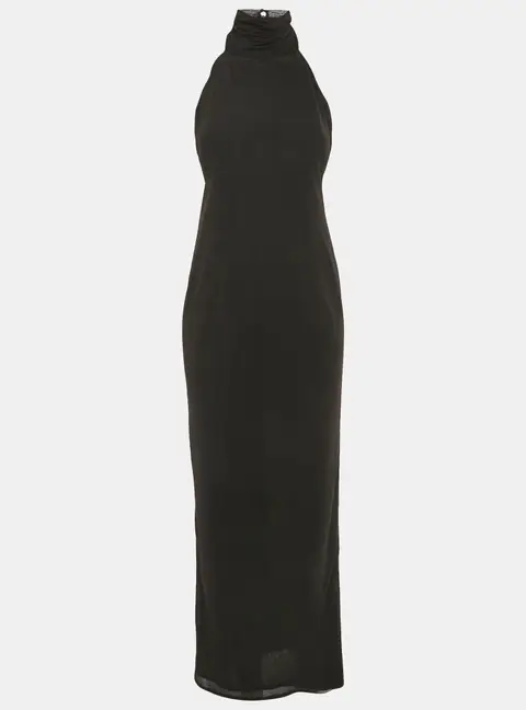 Lovers + Friends Black Jersey Halter Neck Long Dress XS