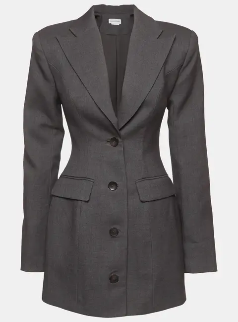 Lovers + Friends Grey Wool Blend Long Sleeve Blazer Dress XS