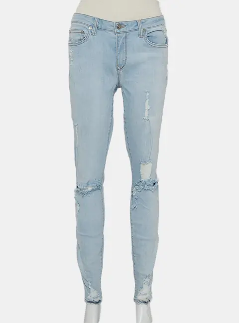 Lovers + Friends Blue Light Wash Denim Distressed Skinny Jeans M