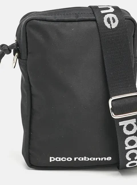 Paco Rabanne Black Nylon Mini Crossbody Bag