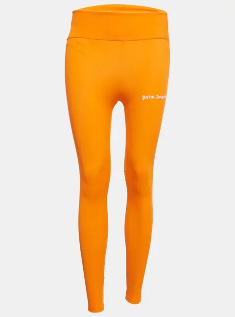 Palm Angels Orange Side Stripe Jersey Leggings S
