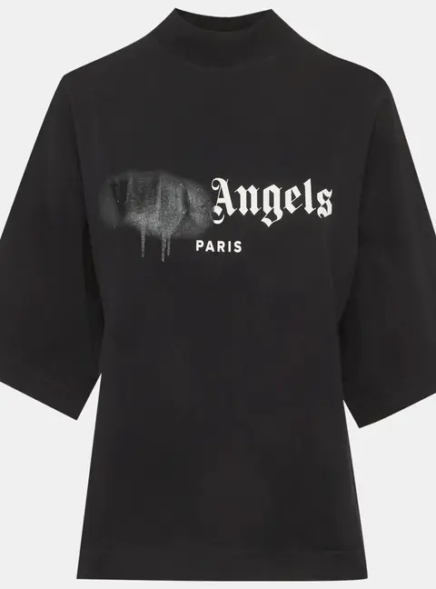 Palm Angels Black Jersey Logo Detail T-Shirt S