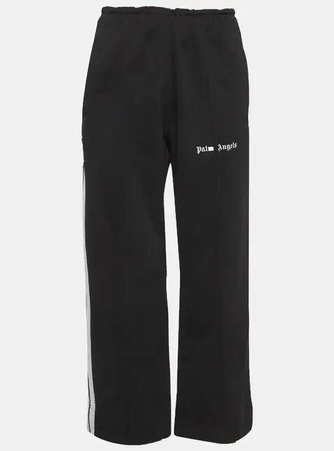 Palm Angels Black Logo Print Jersey Track Pants S