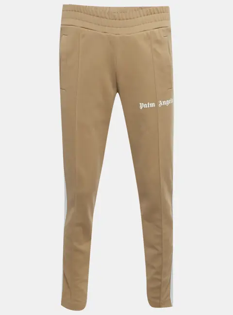 Palm Angels Beige Logo Print Jersey Track Pants S