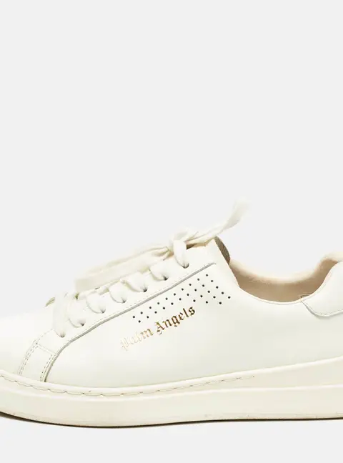 Palm Angels White Leather Two Low Top Sneakers Size 39
