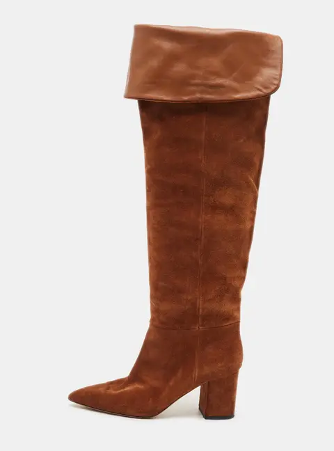 Paris Texas Size 37 Brown Suede Knee Length Boots
