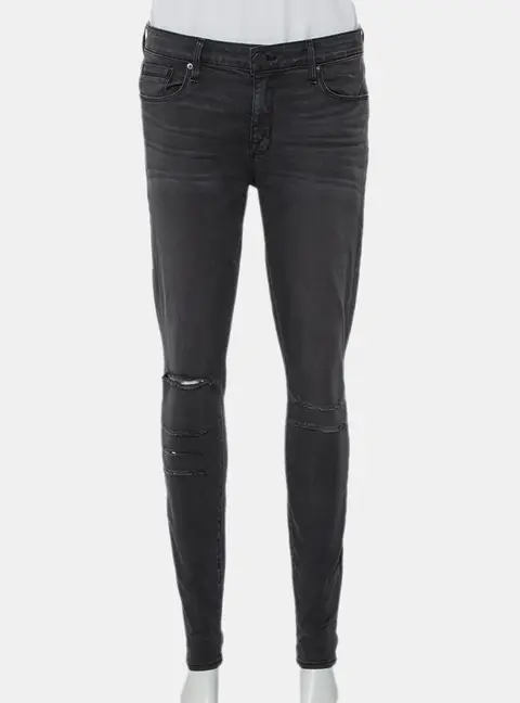 Parker Smith Dark Grey Denim Distressed Skinny Jeans M