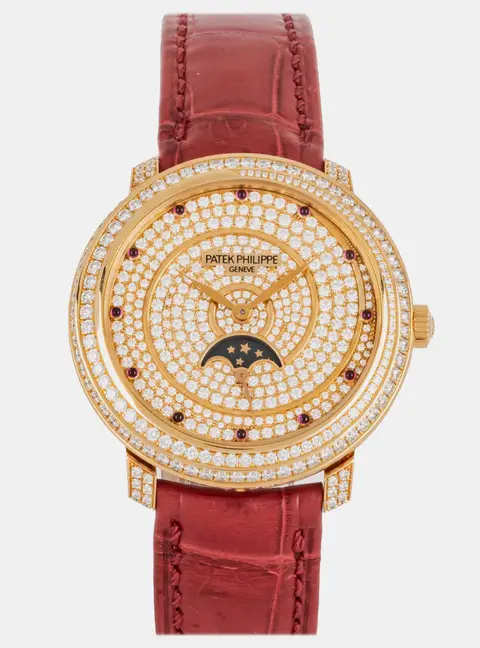 Patek Philippe Complications Moonphase 4968/400R-001 Mother-of-Pearl 18k Rose Gold Manual Winding Women's Wristwatch 33mm
