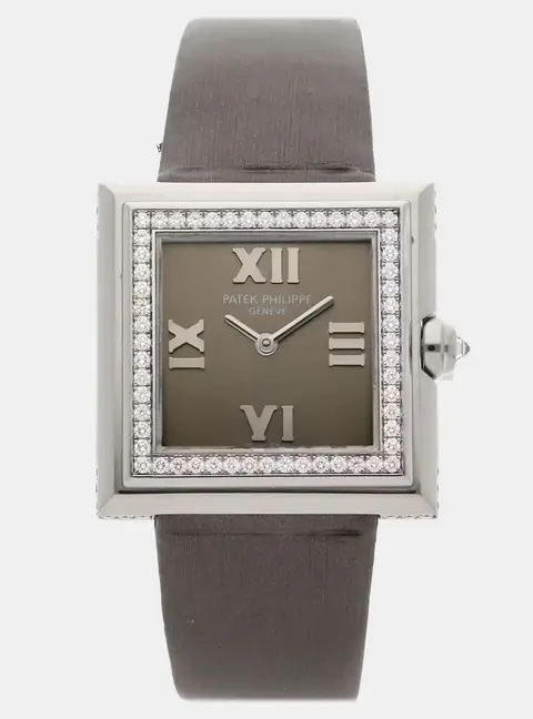 Patek Philippe Gondolo 4868G-001 Grey 18K White Gold Diamond Quartz Women's Wristwatch 28MM
