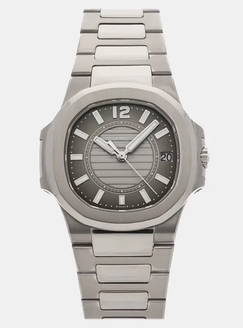 Patek Philippe Nautilus 7011/1G-010 Grey 18K White Gold Quartz Women's Wristwatch 32MM