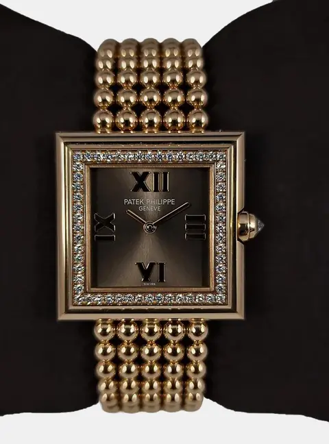 Patek Philippe Gondolo 4868/1R-010 Brown Yellow Gold Quartz Women's Watches 28mm