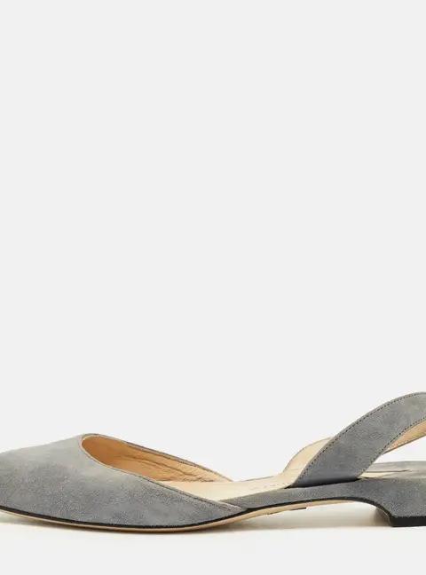 Paul Andrew Grey Suede Rhea Slingback Ballet Flats Size 35