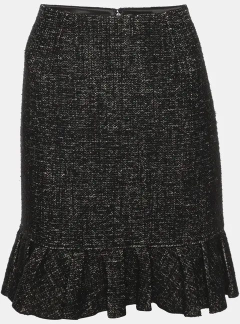 Paule Ka Grey Tweed Flared Mini Skirt S