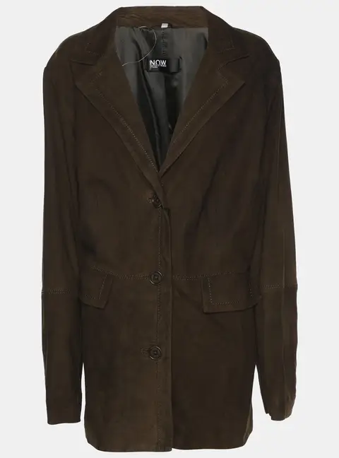 N.O.W by Persona Moss Green Suede Single Breasted Jacket XL