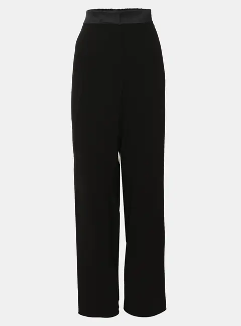 Persona Black Crepe Wide Leg Pants XXL