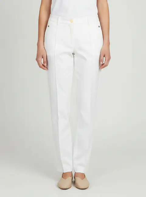 Persona Cream Stretch Cotton Pants O/S