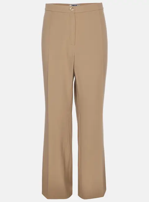 Perte by Krizia Brown Crepe Straight Leg Trousers XL