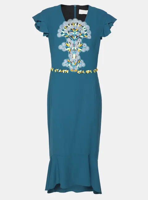 Peter Pilotto Blue Crepe Dress M