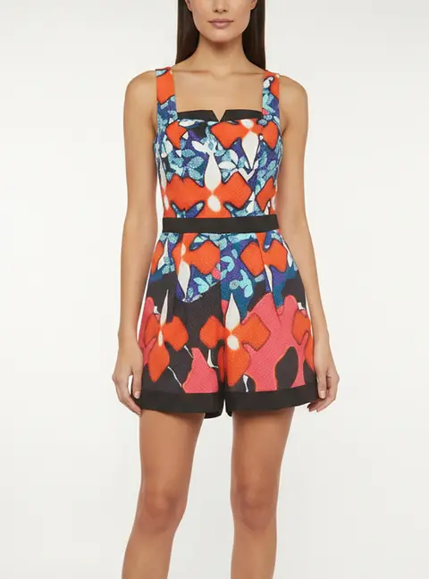 Peter Pilotto Multicolour Abstract Print Crepe Sleeveless Romper M