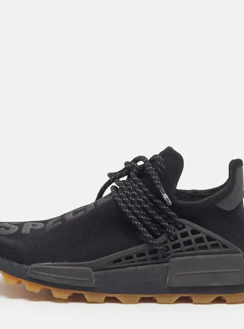 Pharrell Williams Hu NMD Size 39.5 Black Knit Fabric Low Top Sneakers
