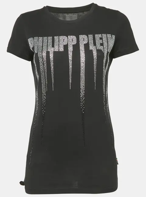 Philipp Plein Couture Black Logo Embellished Cotton T-Shirt S
