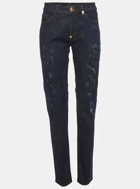 Phillip Plein 'Devils Food' Blue Denim Straight Fit Jegging L/Waist 33"