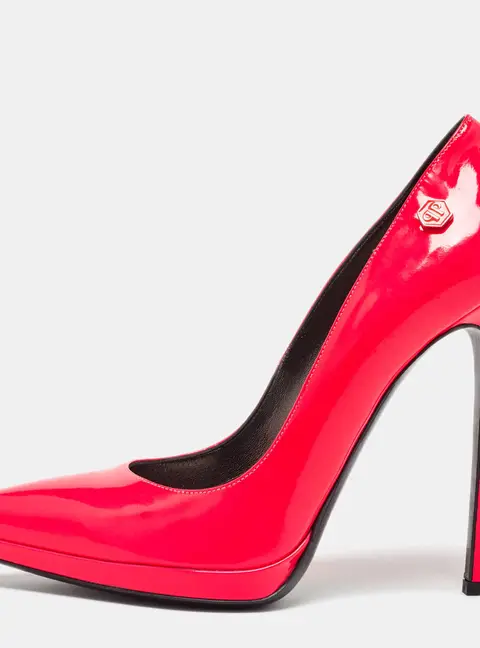 Philipp Plein Rose Pink Patent Leather Pointed Toe Pumps Size 40