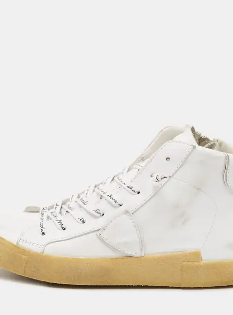 Philippe Model White Leather High Top Sneakers Size 37