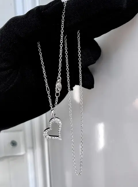 Piaget Heart  18K White Gold Diamonds Necklace