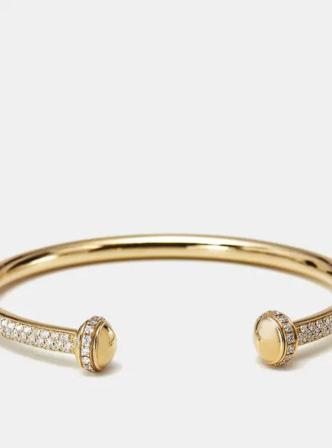 Piaget Possession Diamonds 18k Yellow Gold Open Cuff Bracelet 16