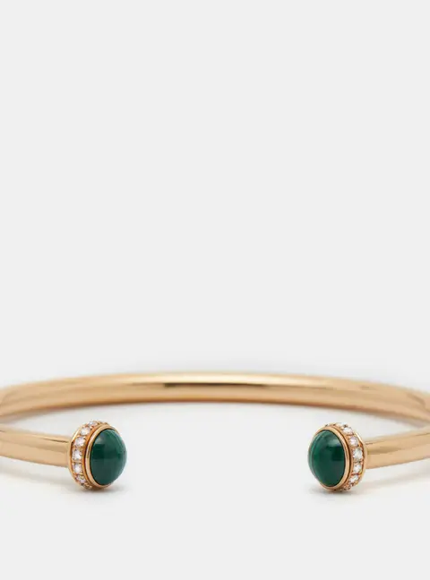 Piaget Possession Diamond Malachite 18k Rose Gold Bracelet 17