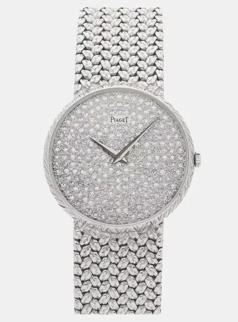 Piaget Dancer 9065 D 2 Manual Winding Diamond 18k White Gold Women's Wristwatch 32mm