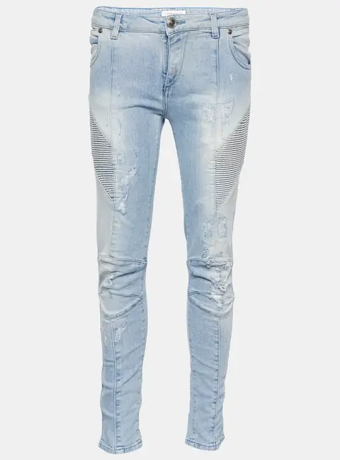 Pierre Balmain Blue Denim Distressed Jeans M/Waist 28"