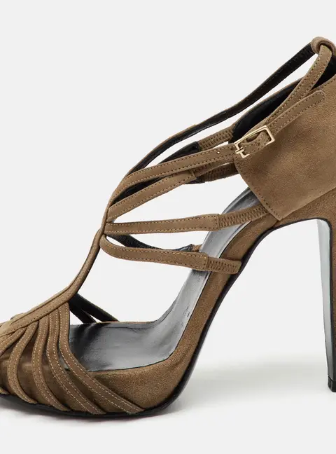 Pierre Hardy Brown Suede Strappy Platform Sandals Size 38