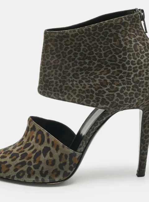 Pierre Hardy Multicolor Leopard Print Suede Ankle Strap Sandals Size 40