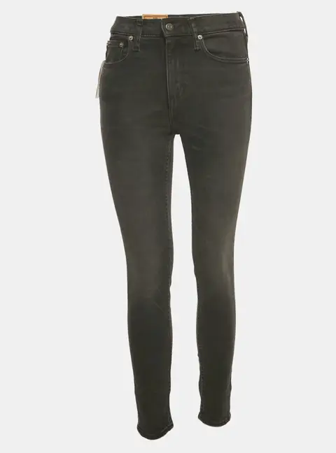 Polo Ralph Lauren Black Denim Tompkins Skinny High Rise Ankle Jeans S Waist 26"