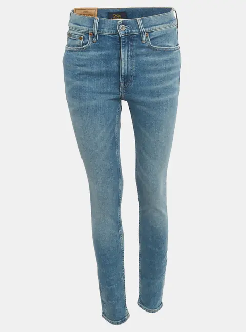 Polo Ralph Lauren Blue Denim The Tompkins Mid Rise Skinny Jeans M/Waist 28"
