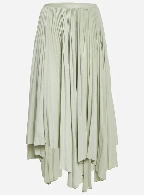 Polo Ralph Lauren Green Plisse Handkerchief Midi Skirt M