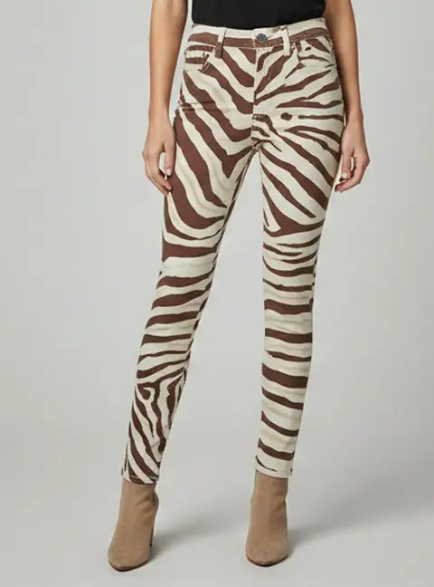 Polo Ralph Lauren Beige/Brown Zebra Print Skinny Kempton Jeans M /Waist