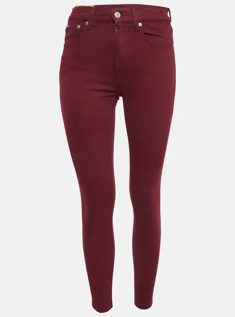 Polo Ralph Lauren Burgundy Denim Skinny Jeans S Waist 26"