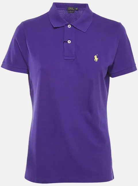 Polo Ralph Lauren Purple Cotton Pique Skinny Polo T-Shirt L