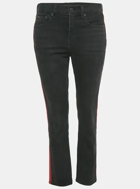 Polo Ralph Lauren Black/Red Side Stripe Denim Jeans M Waist 30"