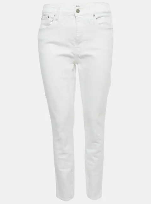 Polo Ralph Lauren White Embroidered Denim Tompkins Skinny Jeans M Waist 29"