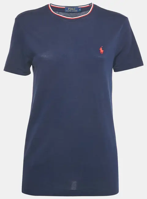 Polo Ralph Lauren Navy Blue Logo Embroidered Cotton Crewneck T-Shirt S
