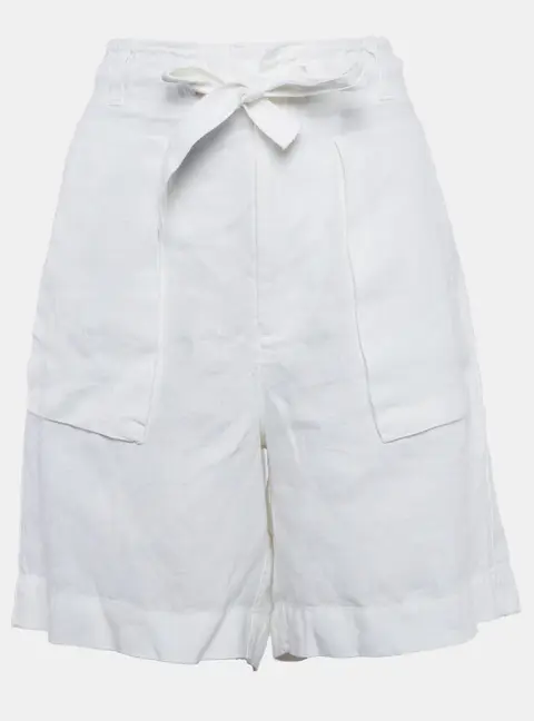 Polo Ralph Lauren White Linen Tie-Up Detail Shorts M