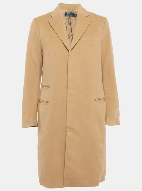 Polo Ralph Lauren Beige Wool Blend Mid-Length Coat S