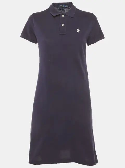 Polo Ralph Lauren Navy Blue Pique Polo Mini Dress S