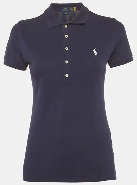 Polo Ralph Lauren Navy Blue Pique Slim-Fit Polo T-Shirt S